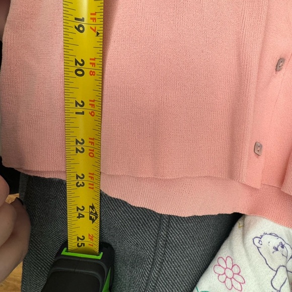 VTG JOSEPH A Pink Button Up Cardigan Abalone Shell Buttons Preppy Chic Girly XL - Picture 11 of 11